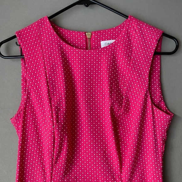 Calvin Klein Pink White Dot Sheath Dress - Picture 3 of 7